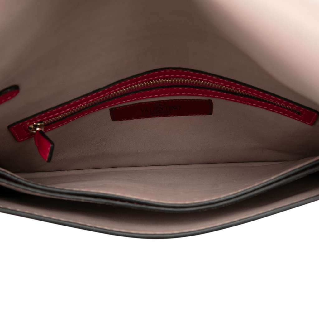 Valentino Nappa Rockstud Wristlet Clutch Pink Leather Good condition - Model View