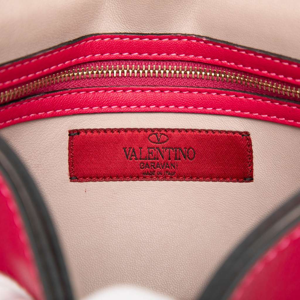 Valentino Nappa Rockstud Wristlet Clutch Pink Leather Good condition - Box View