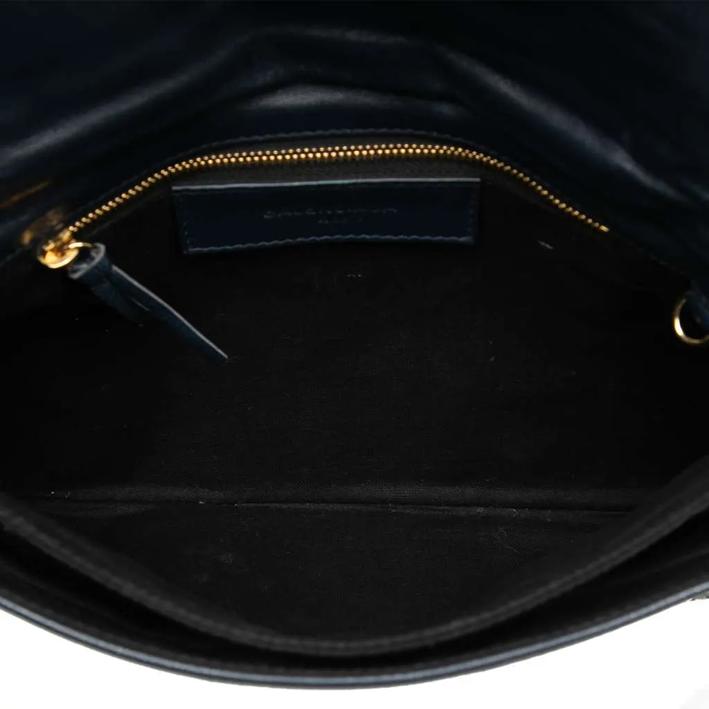 Balenciaga Chevre Motocross Classic Metallic Edge Envelope Clutch with Strap Blue Leather Very good - Model View