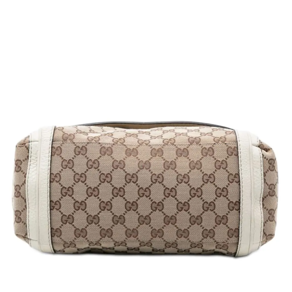 Gucci GG Canvas Bella Flap Satchel Beige Very good - Inside View