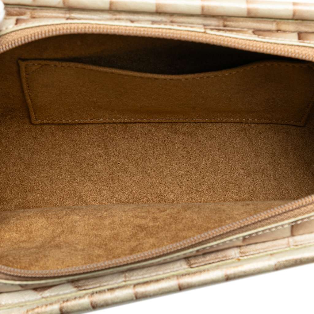 Cartier Croc Embossed Lambskin Handbag Brown Leather Good condition - Model View