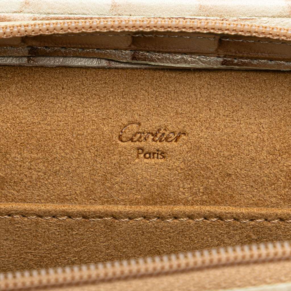 Cartier Croc Embossed Lambskin Handbag Brown Leather Good condition - Box View