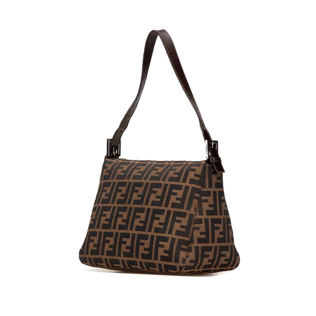 Fendi Zucca Canvas Double Flap Mamma Brown Canvas Good condition - Back View