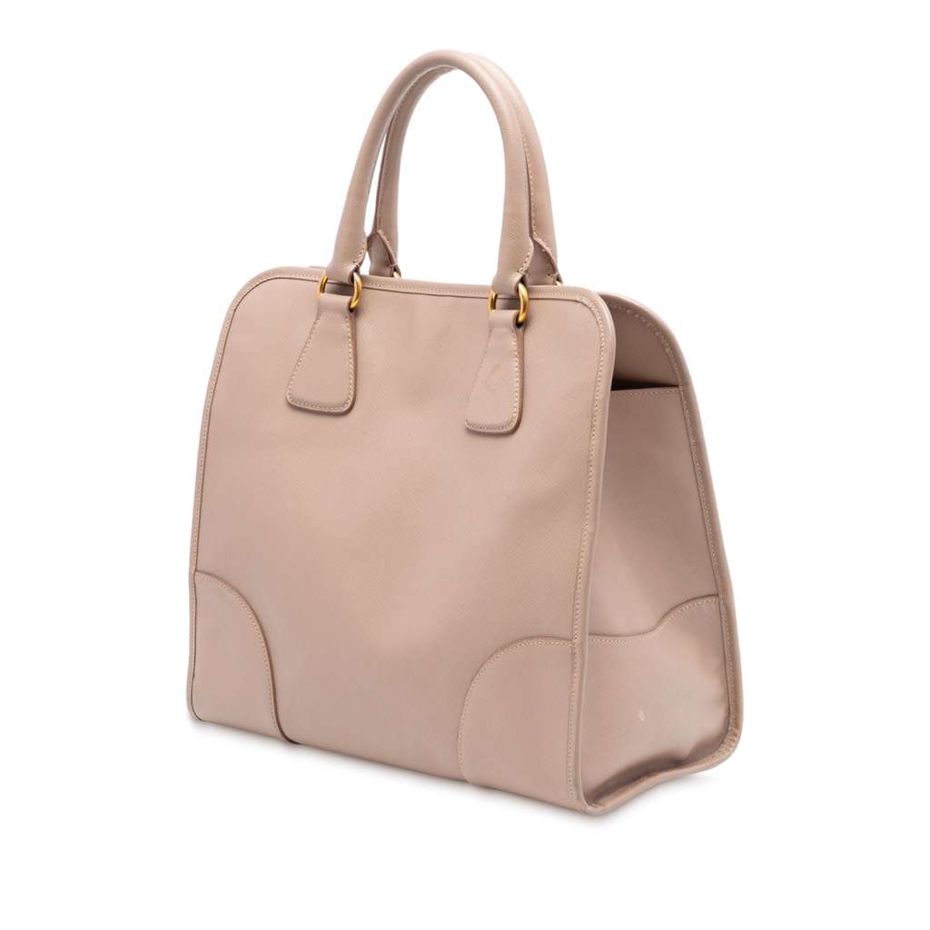 Prada Saffiano Lux Shopping Tote Pink Leather Good condition - Back View