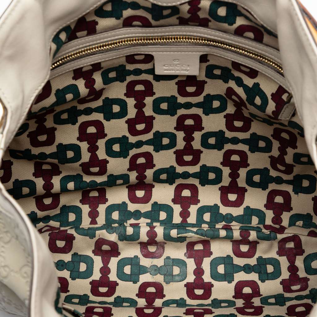 Gucci Bamboo Guccissima Peggy Satchel White Leather Good condition - Model View