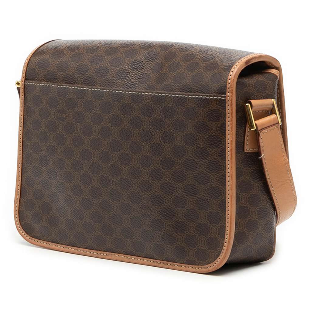 Celine Macadam Coated Canvas Crossbody Brown Canvas Good condition - Back View