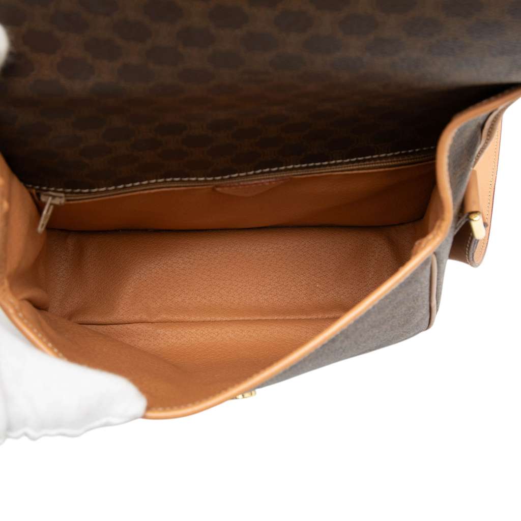 Celine Macadam Coated Canvas Crossbody Brown Canvas Good condition - Model View