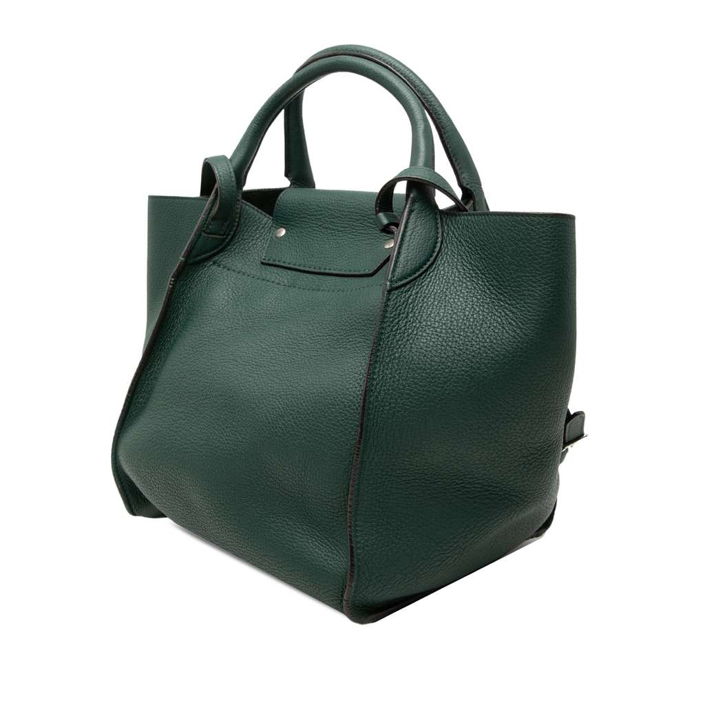 Celine Small Supple Grained Calfskin Big Bag Green Leather Good condition - Back View
