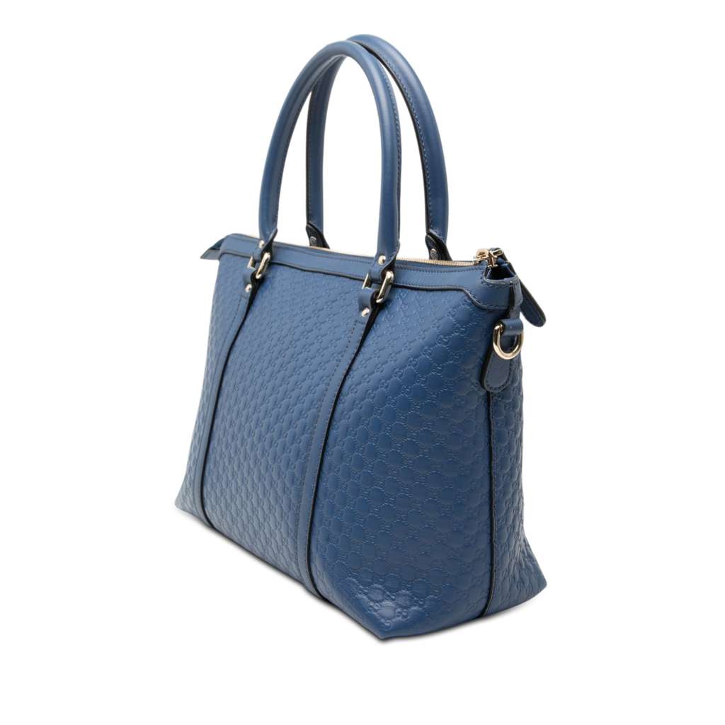 Gucci Small Microguccissima Joy Satchel Blue Leather Good condition - Back View