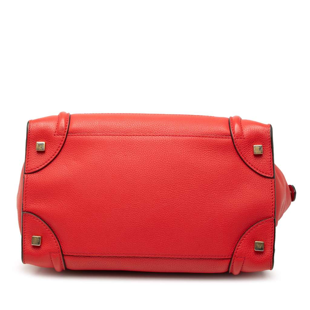 Celine Mini Calfskin Luggage Tote Red Leather Good condition - Inside View
