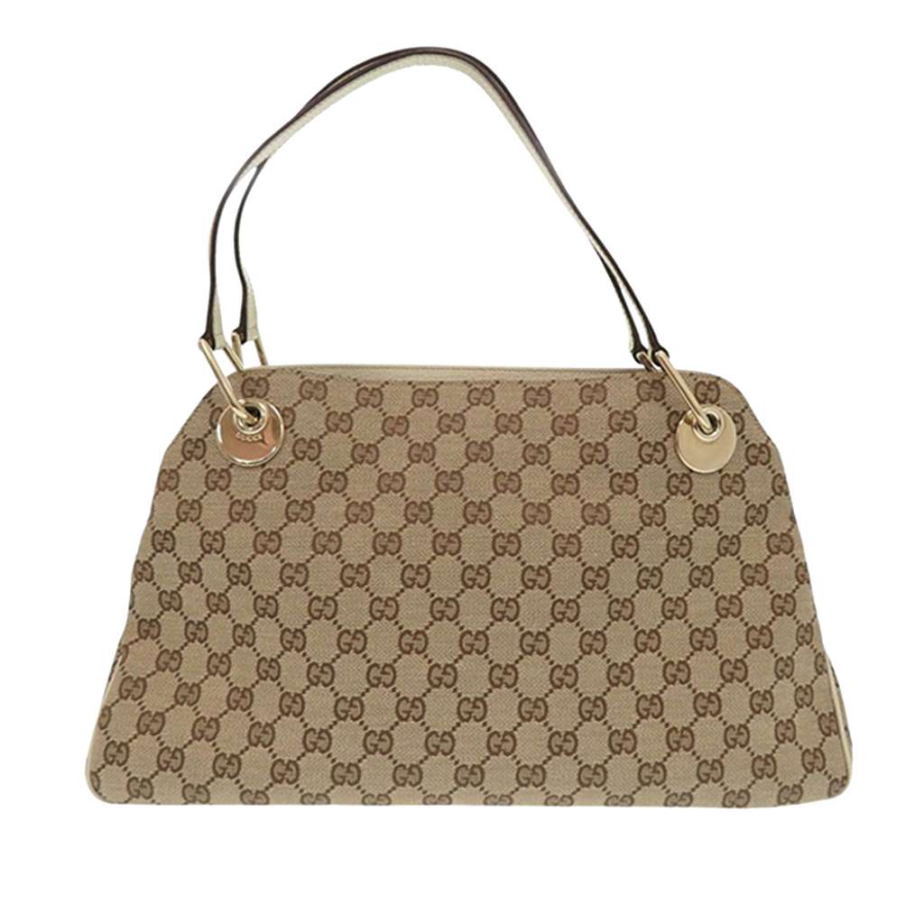 Gucci GG Canvas Eclipse Shoulder Bag Beige Canvas Good condition - Back View