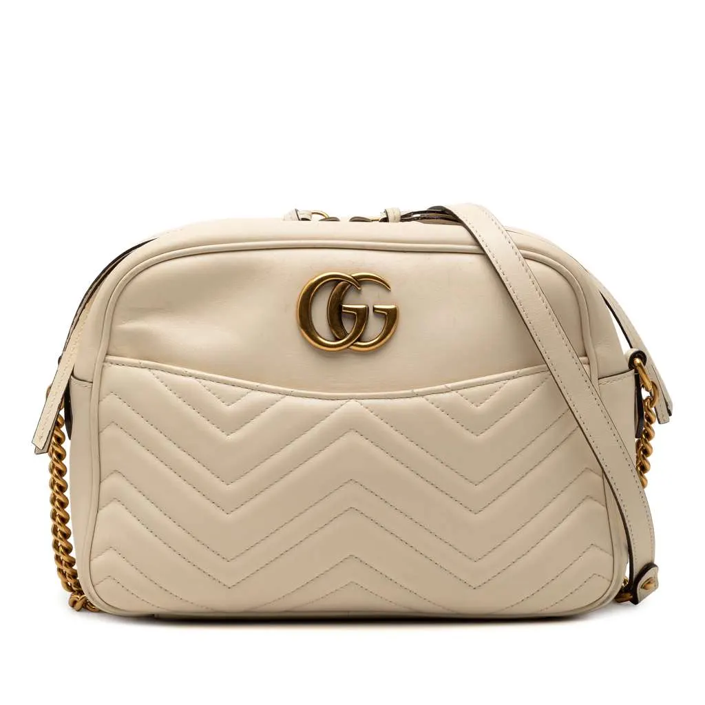 Gucci GG Marmont Matelasse Leather Crossbody Brown Leather Very good - Front View