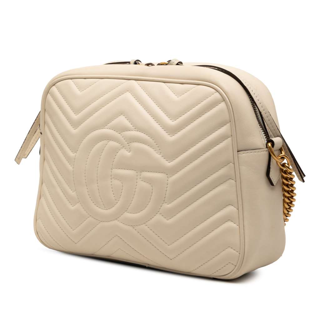 Gucci GG Marmont Matelasse Leather Crossbody Brown Leather Good condition - Back View