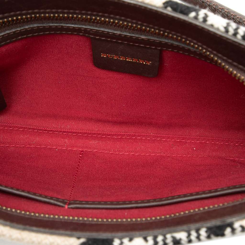 Burberry Supernova Check Wool Shoulder Bag Beige Good condition - Model View