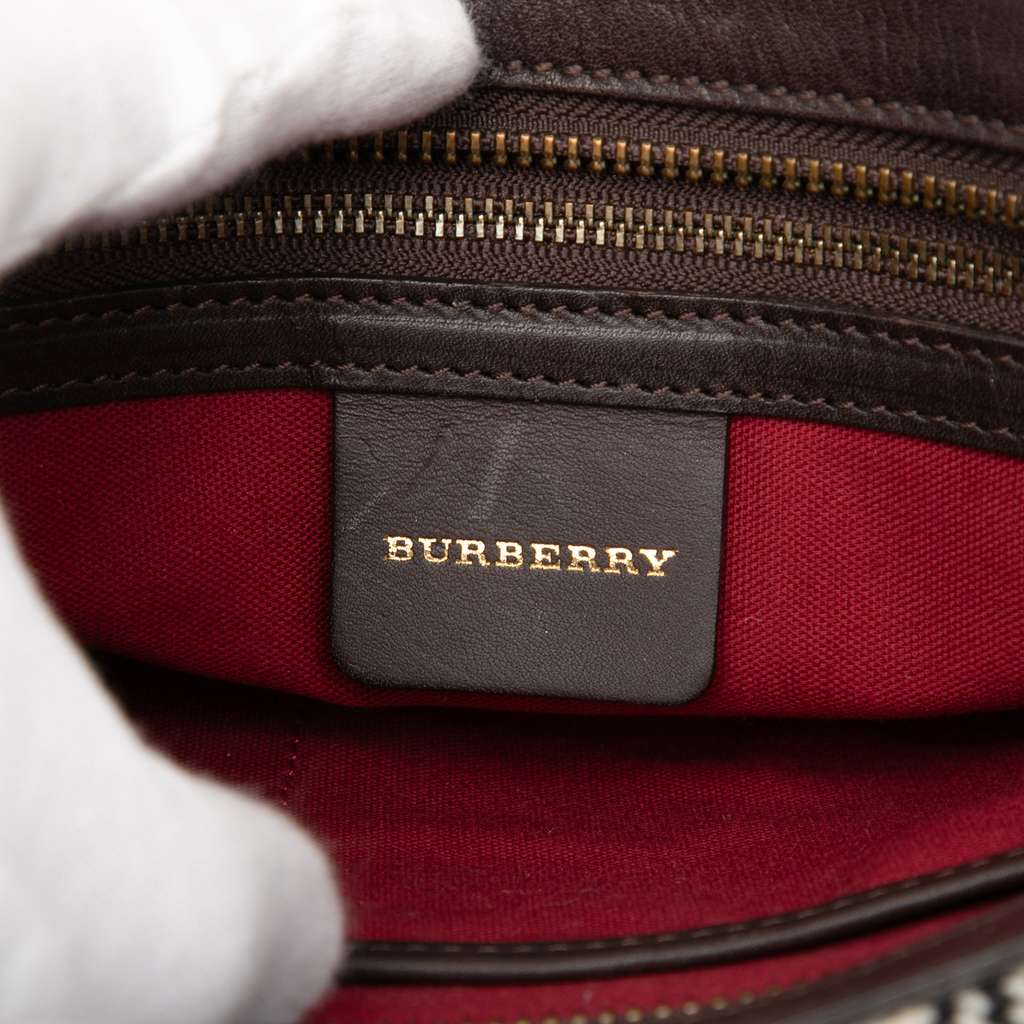 Burberry Supernova Check Wool Shoulder Bag Beige Good condition - Box View