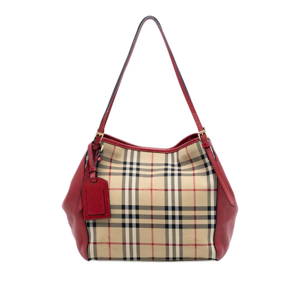 Burberry Small Haymarket Check Canvas and Leather Canterbury Tote