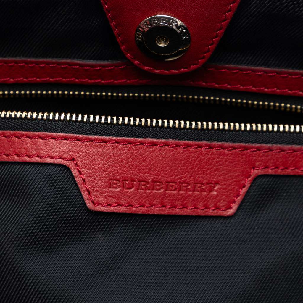 Burberry Small Haymarket Check Canvas and Leather Canterbury Tote Beige Good condition - Box View