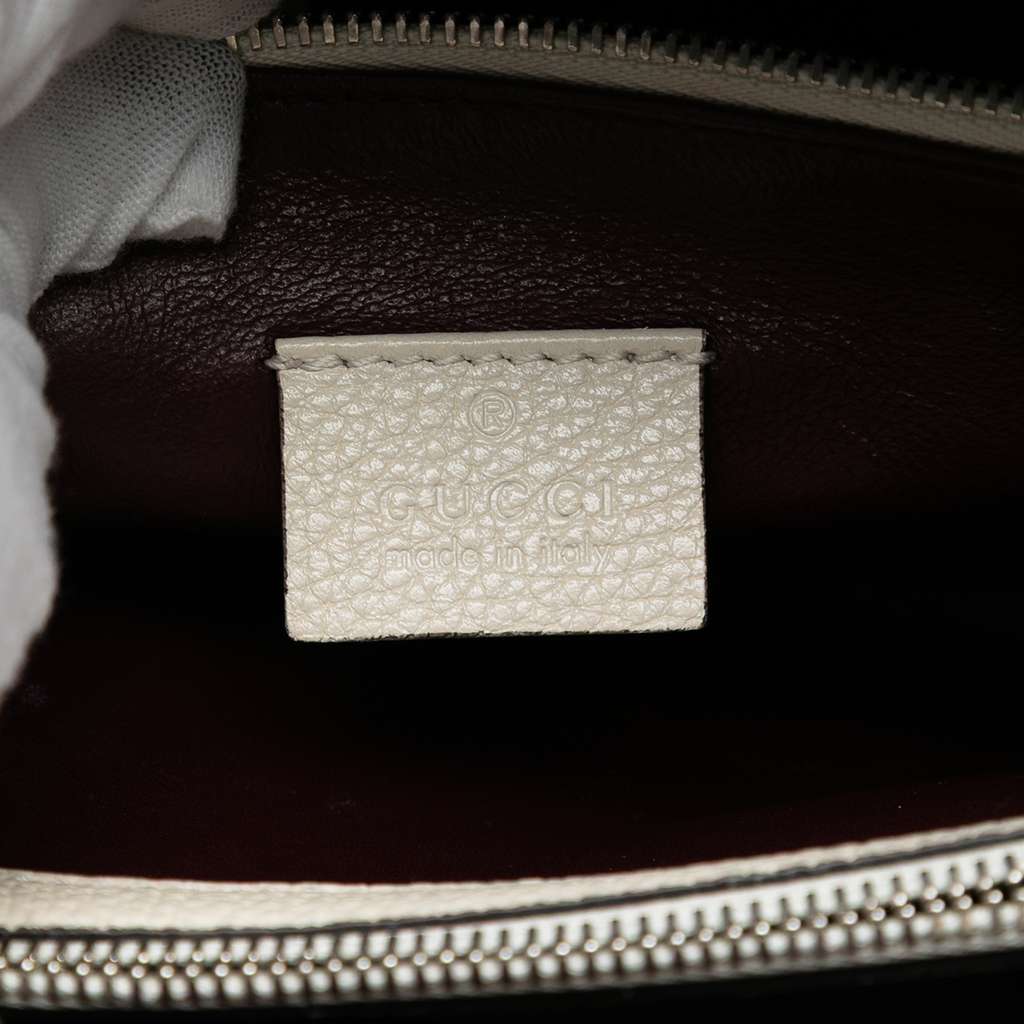 Gucci Small Grained Calfskin Zumi Top Handle Bag White Leather Good condition - Box View