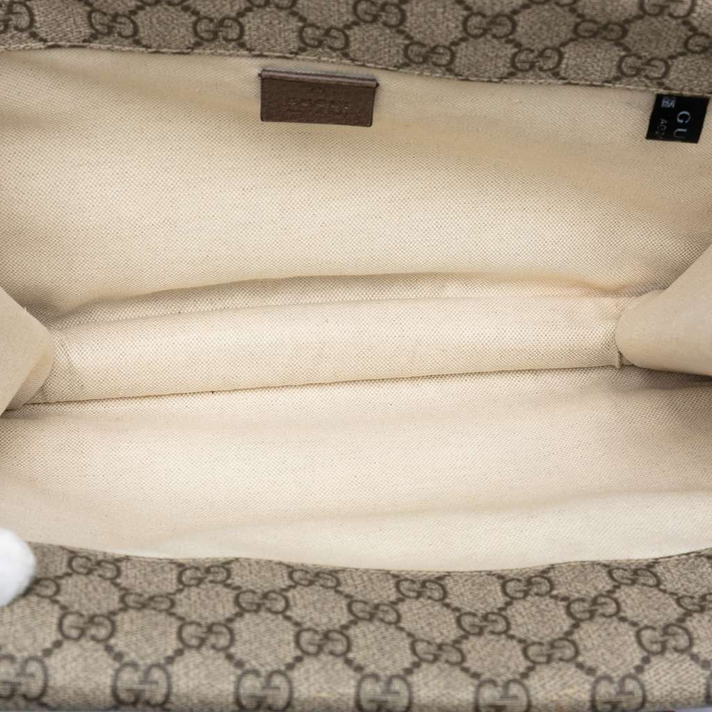 Gucci Medium GG Supreme Web Neo Vintage Double Flap Messenger Bag Beige Good condition - Model View