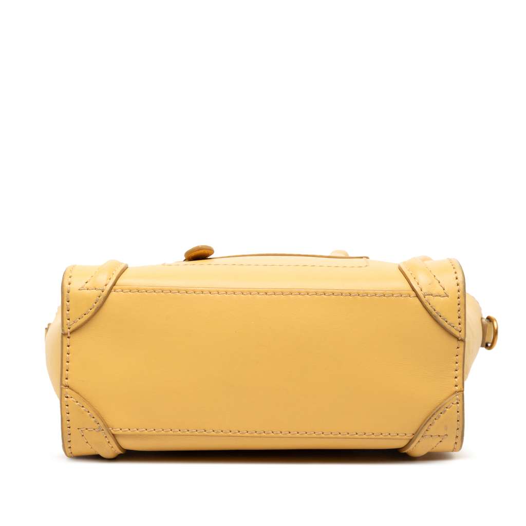 Celine Nano Leather Luggage Tote Yellow Leather Good condition - Inside View