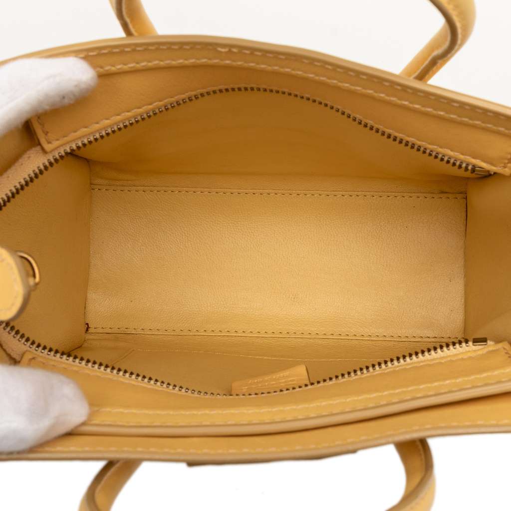 Celine Nano Leather Luggage Tote Yellow Leather Good condition - Model View