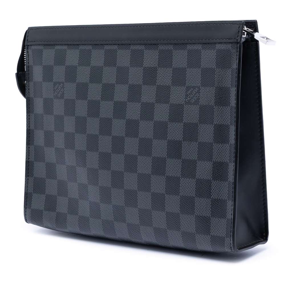 Louis Vuitton Damier Graphite Pochette Voyage MM Black Good condition - Back View