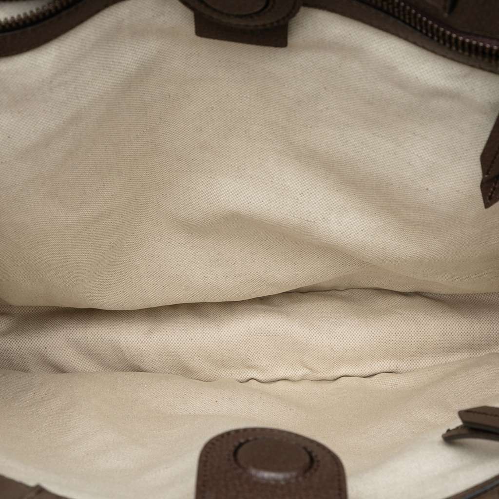 Gucci GG Supreme Butterfly and Flower Embroidery Convertible Soft Tote Beige Good condition - Model View