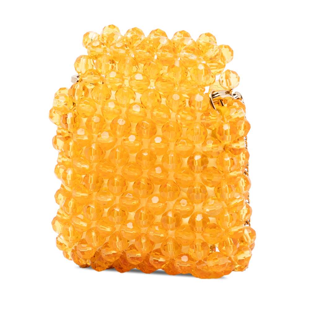 Fendi Mini Glass Vitello King Beaded Pico Baguette Charm Orange Good condition - Back View