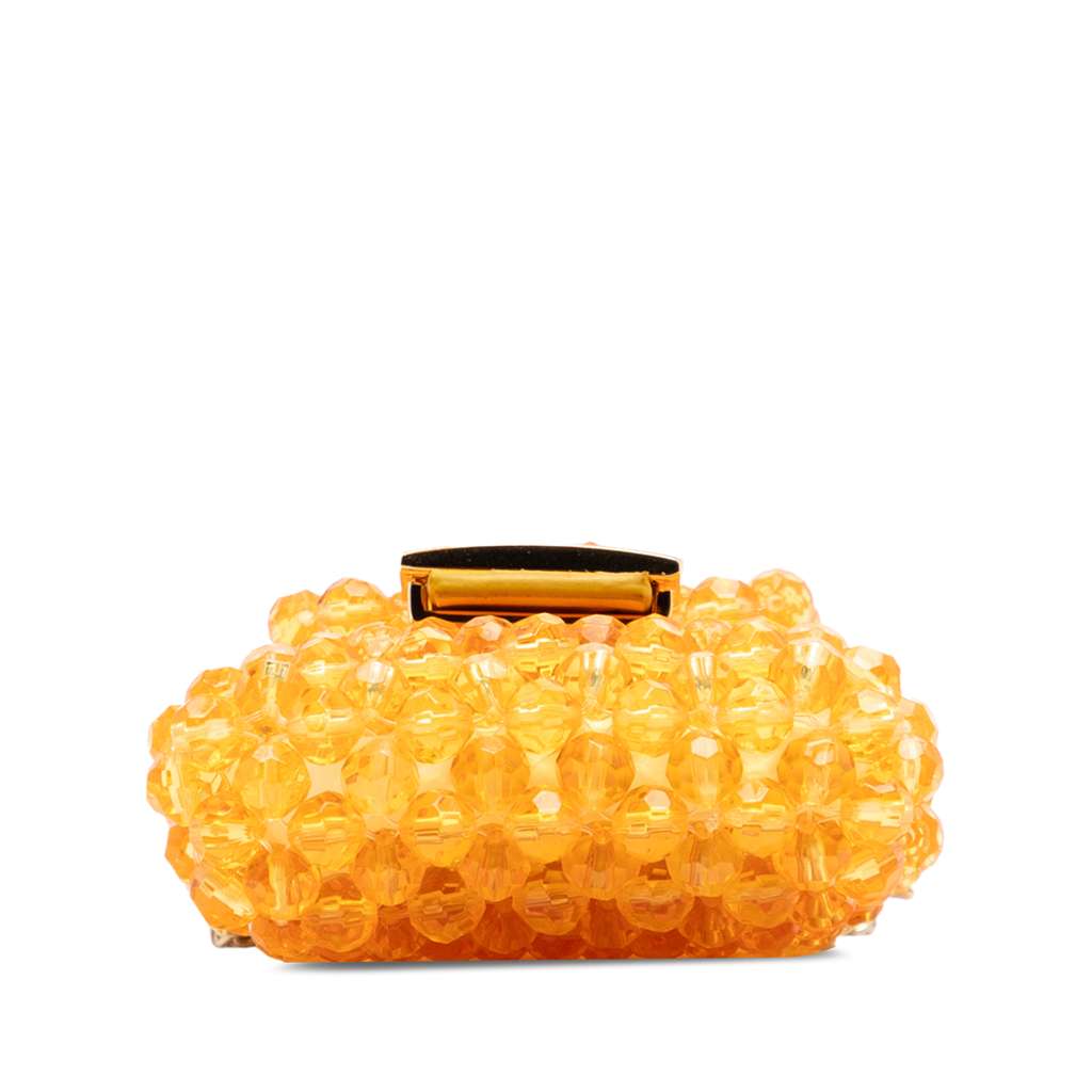 Fendi Mini Glass Vitello King Beaded Pico Baguette Charm Orange Good condition - Inside View