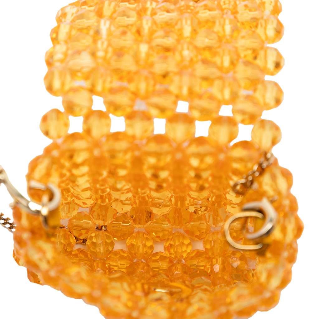 Fendi Mini Glass Vitello King Beaded Pico Baguette Charm Orange Good condition - Model View