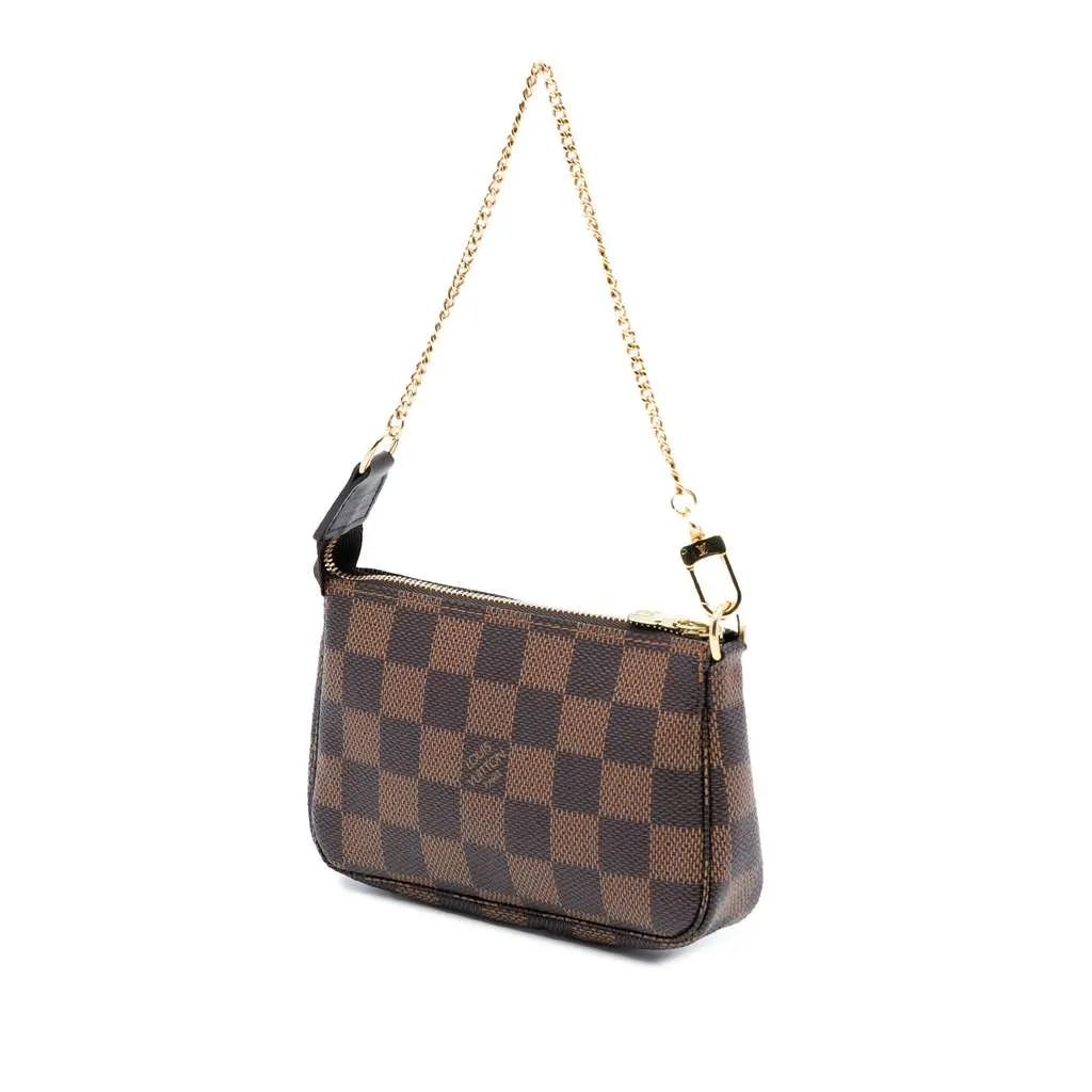 Louis Vuitton Damier Ebene Mini Pochette Accessoires Brown Very good - Back View