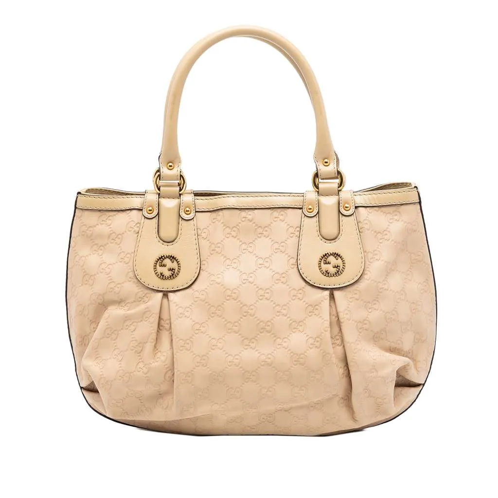 Gucci Guccissima Scarlett Tote Beige Leather Very good - Front View