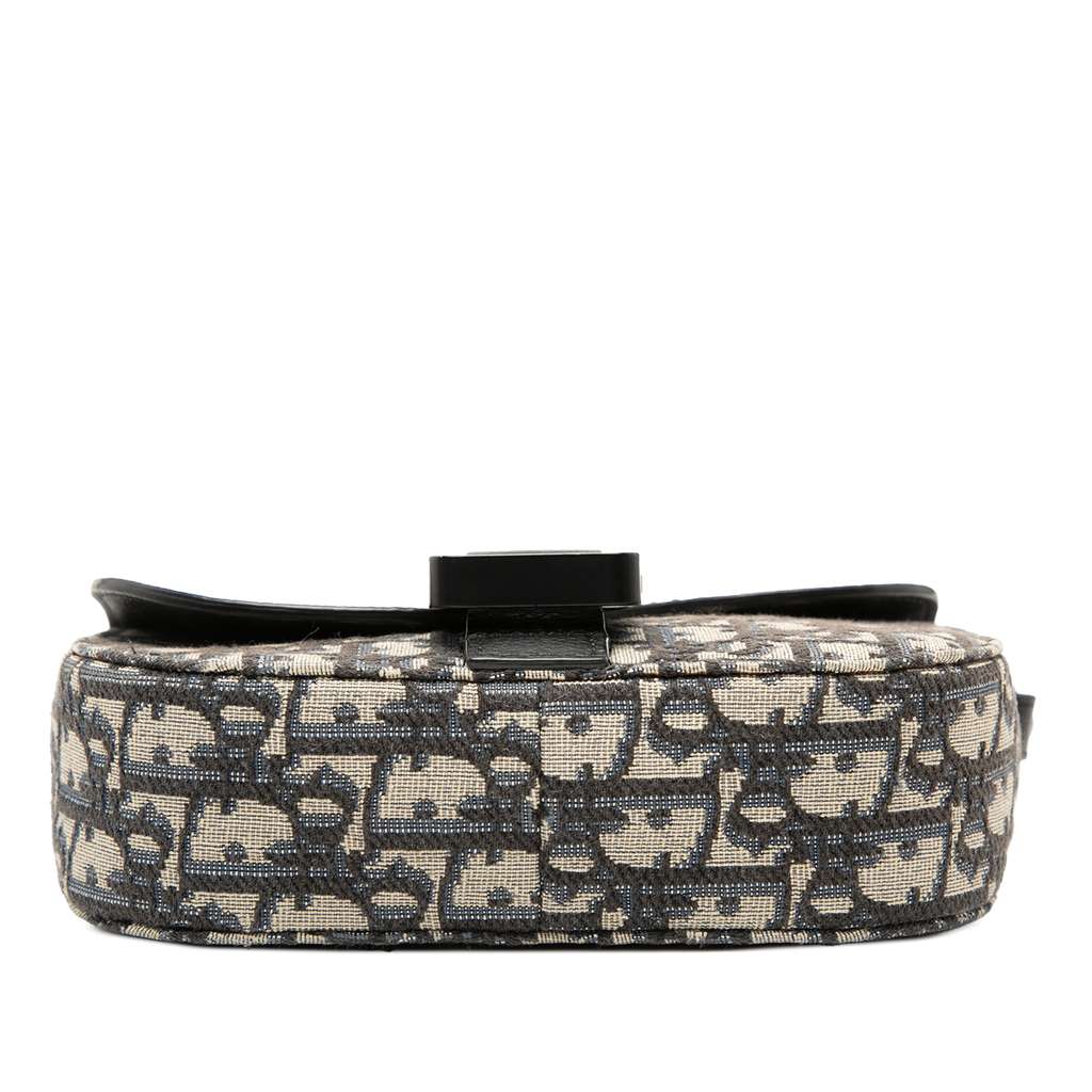 Dior Mini Oblique Canvas Saddle Buckle Messenger Bag Blue Canvas Good condition - Inside View