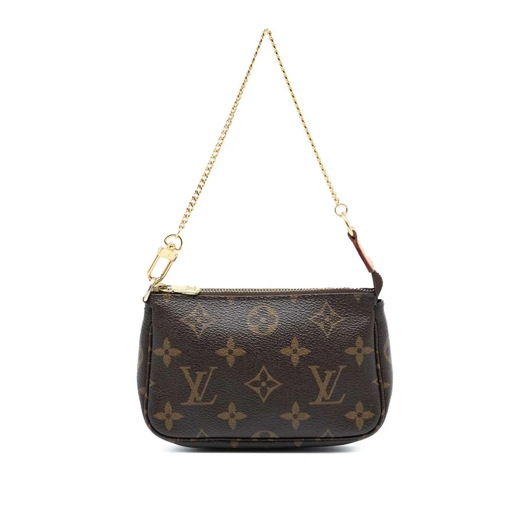 Louis Vuitton Monogram Mini Pochette Accessoires Brown Very good - Front View