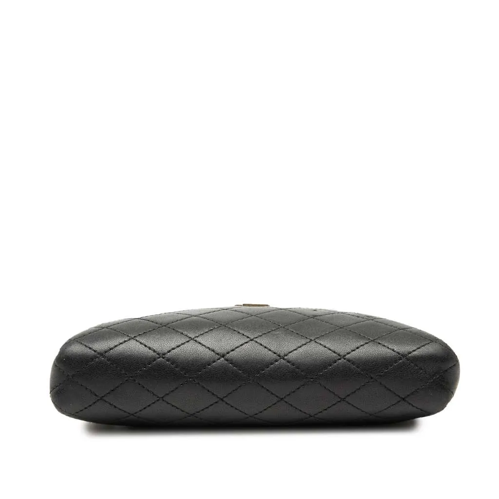 Saint Laurent Mini Quilted Lambskin Gaby Zippered Pouch Black Leather Very good - Inside View