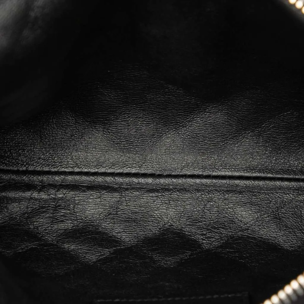 Saint Laurent Mini Quilted Lambskin Gaby Zippered Pouch Black Leather Very good - Model View