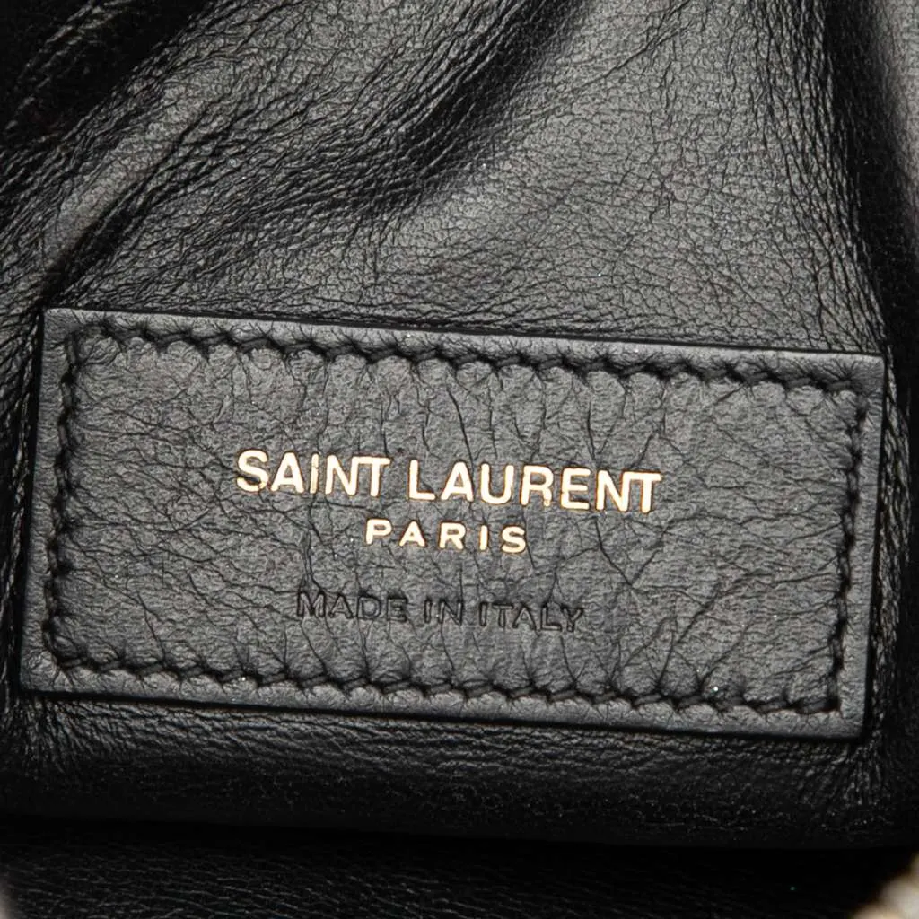 Saint Laurent Mini Quilted Lambskin Gaby Zippered Pouch Black Leather Very good - Box View