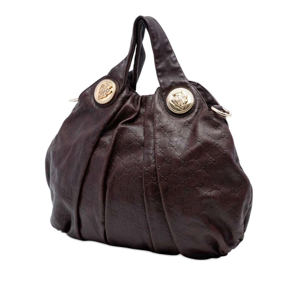 Gucci Large Guccissima Hysteria Satchel Brown Leather Good condition - Back View