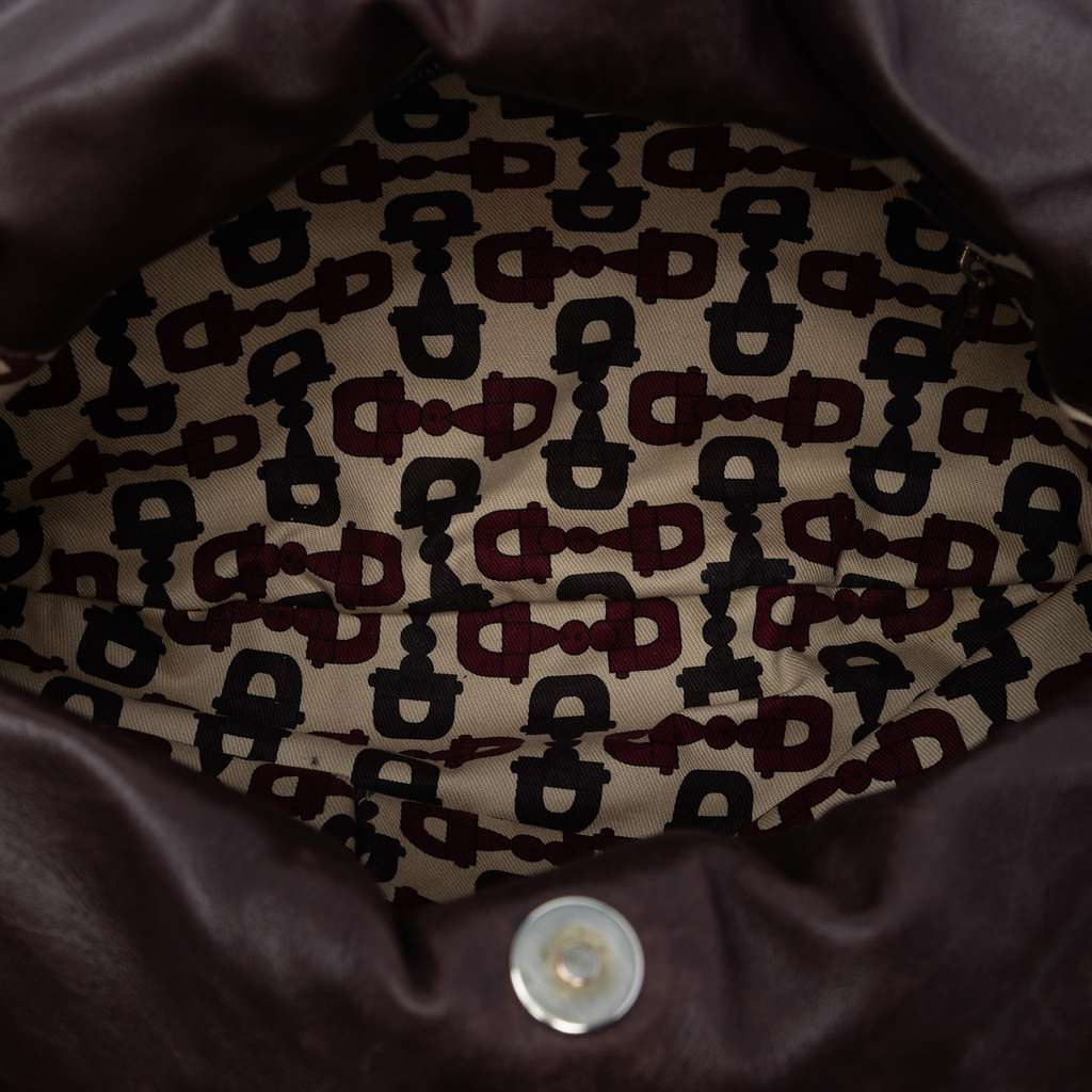 Gucci Large Guccissima Hysteria Satchel Brown Leather Good condition - Model View