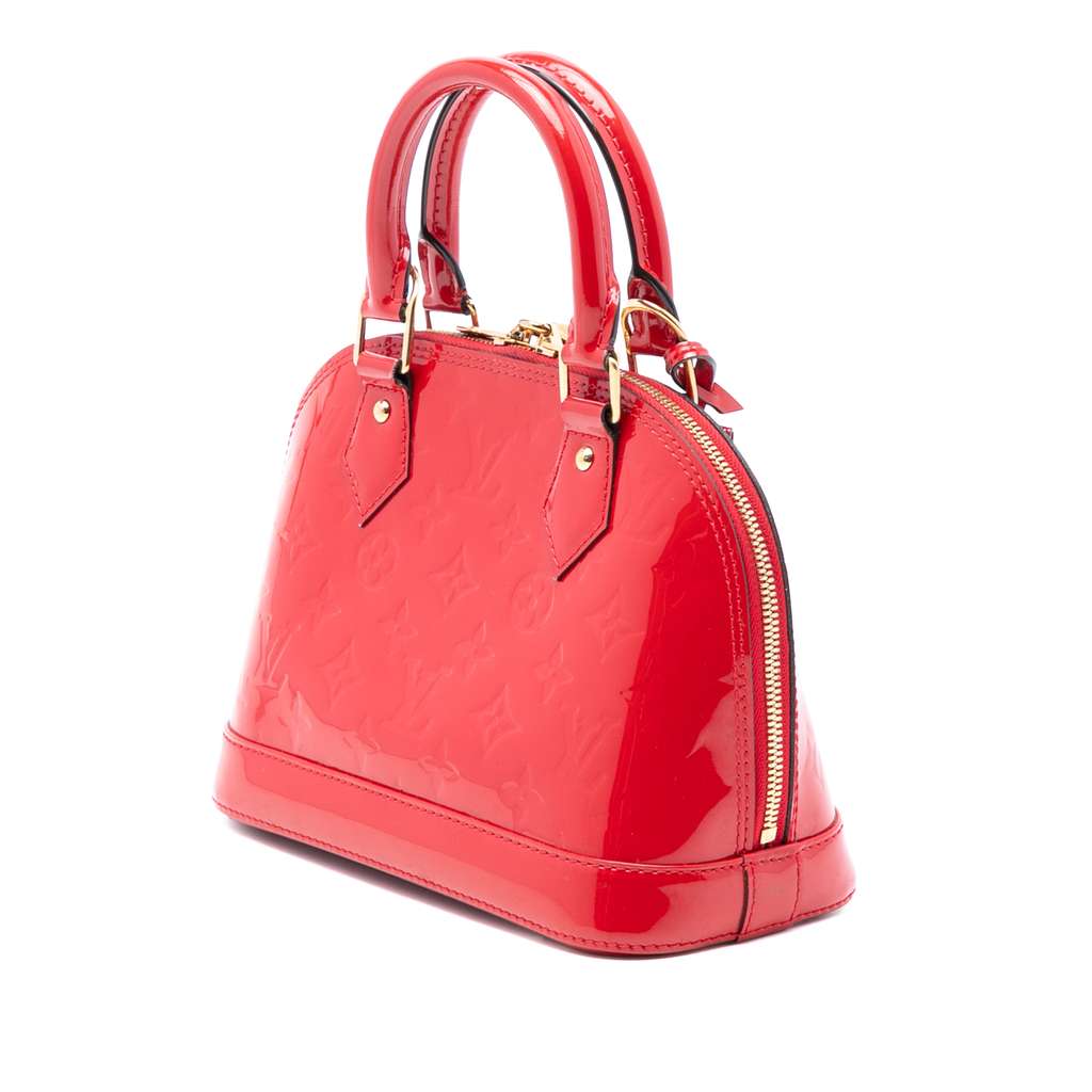 Louis Vuitton Monogram Vernis Alma BB Red Leather Good condition - Back View