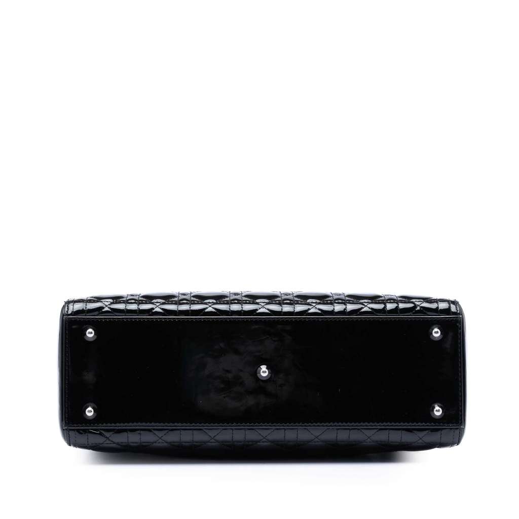 Dior Large Patent Cannage Lady Dior Black Leather Good condition - Inside View