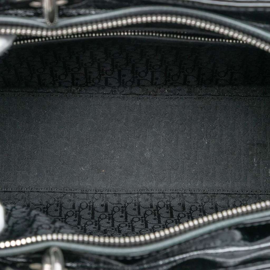 Dior Large Patent Cannage Lady Dior Black Leather Good condition - Model View