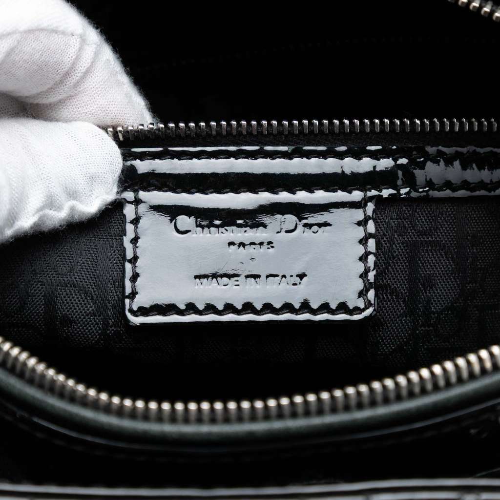 Dior Large Patent Cannage Lady Dior Black Leather Good condition - Box View
