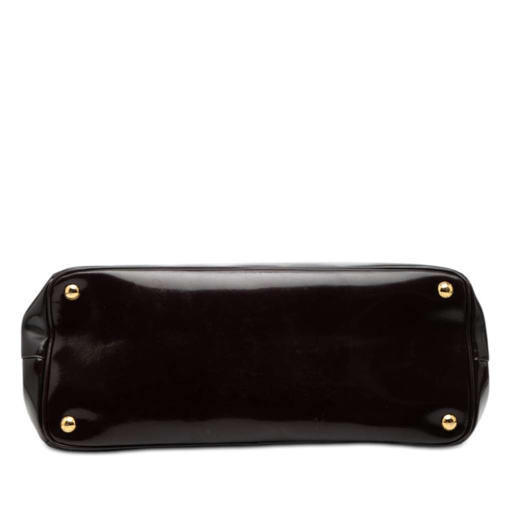 Prada Medium Spazzolato Galleria Double Zip Satchel Purple Leather Good condition - Inside View