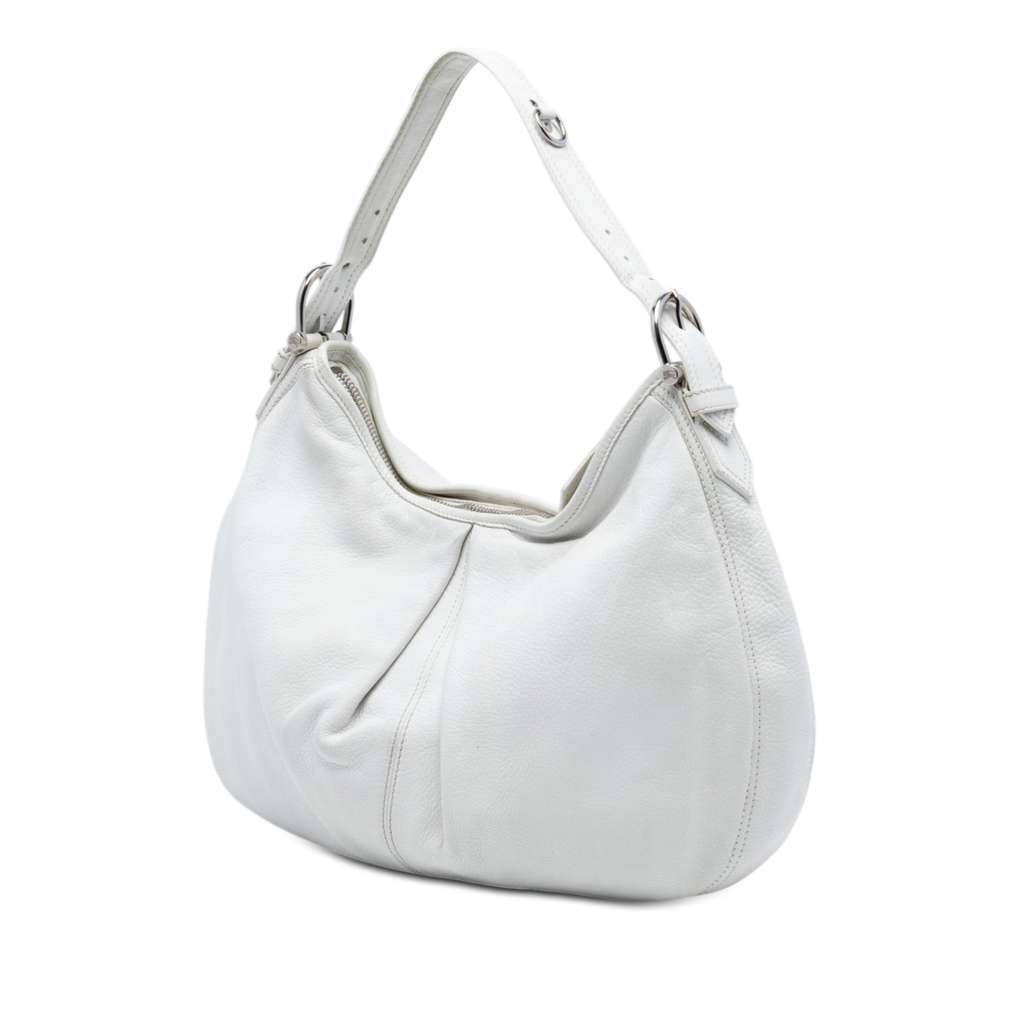 Burberry Large Leather Malika Hobo White Leather Good condition - Back View