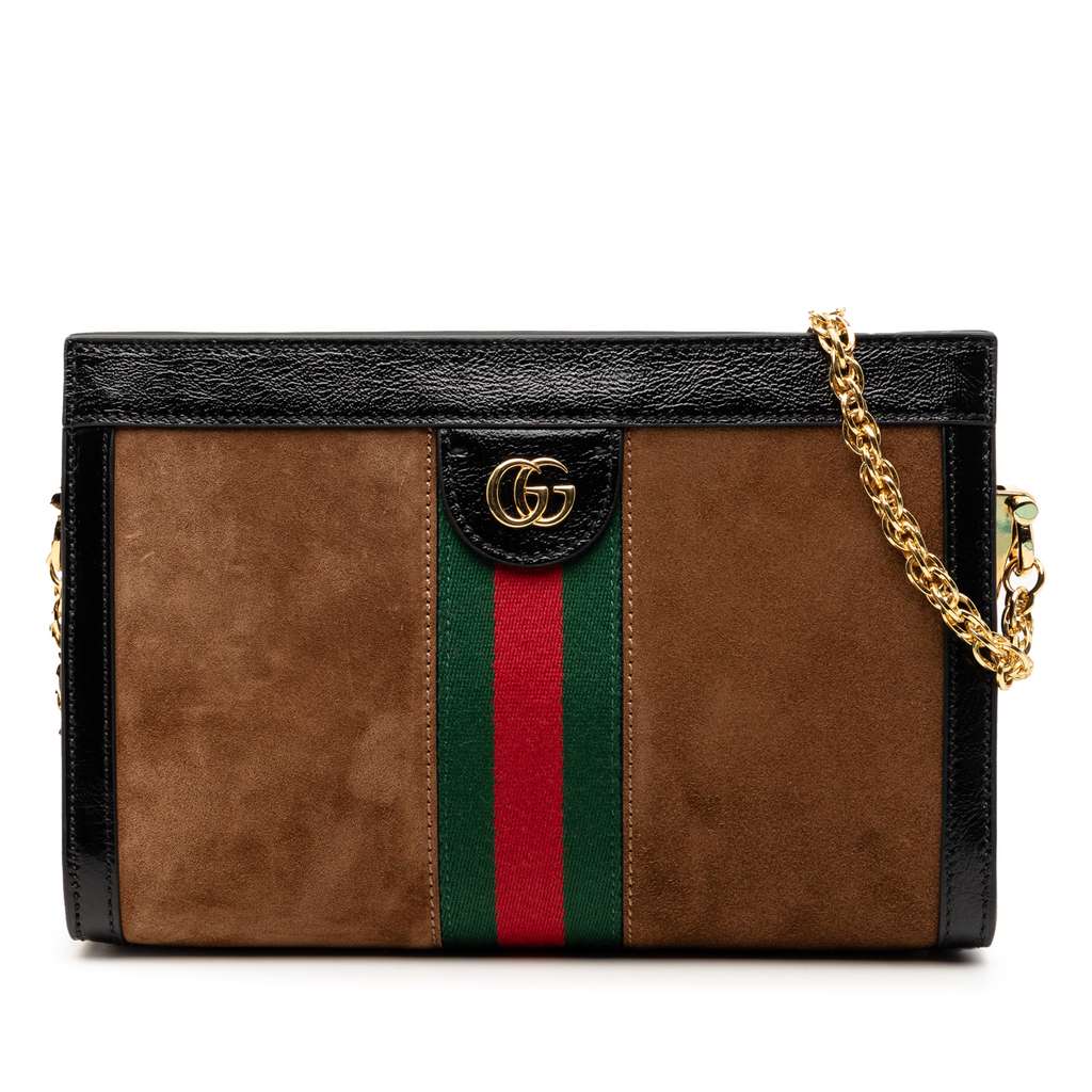 Gucci Small Suede Web Ophidia Chain Crossbody