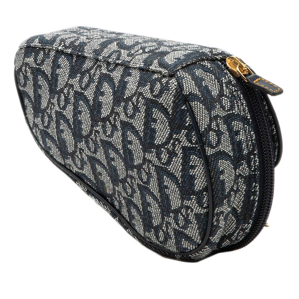 Dior Diorissimo Canvas Saddle Pouch Blue Canvas Good condition - Back View