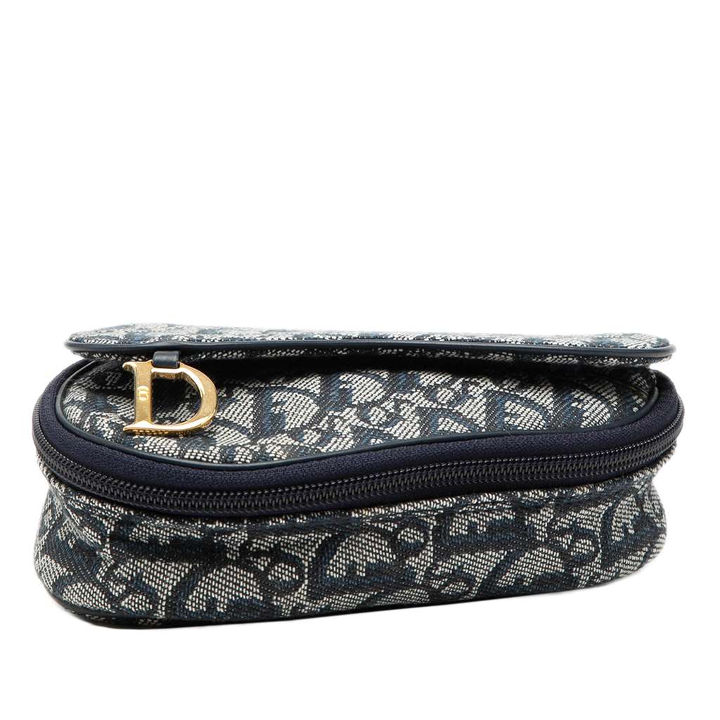 Dior Diorissimo Canvas Saddle Pouch Blue Canvas Good condition - Inside View