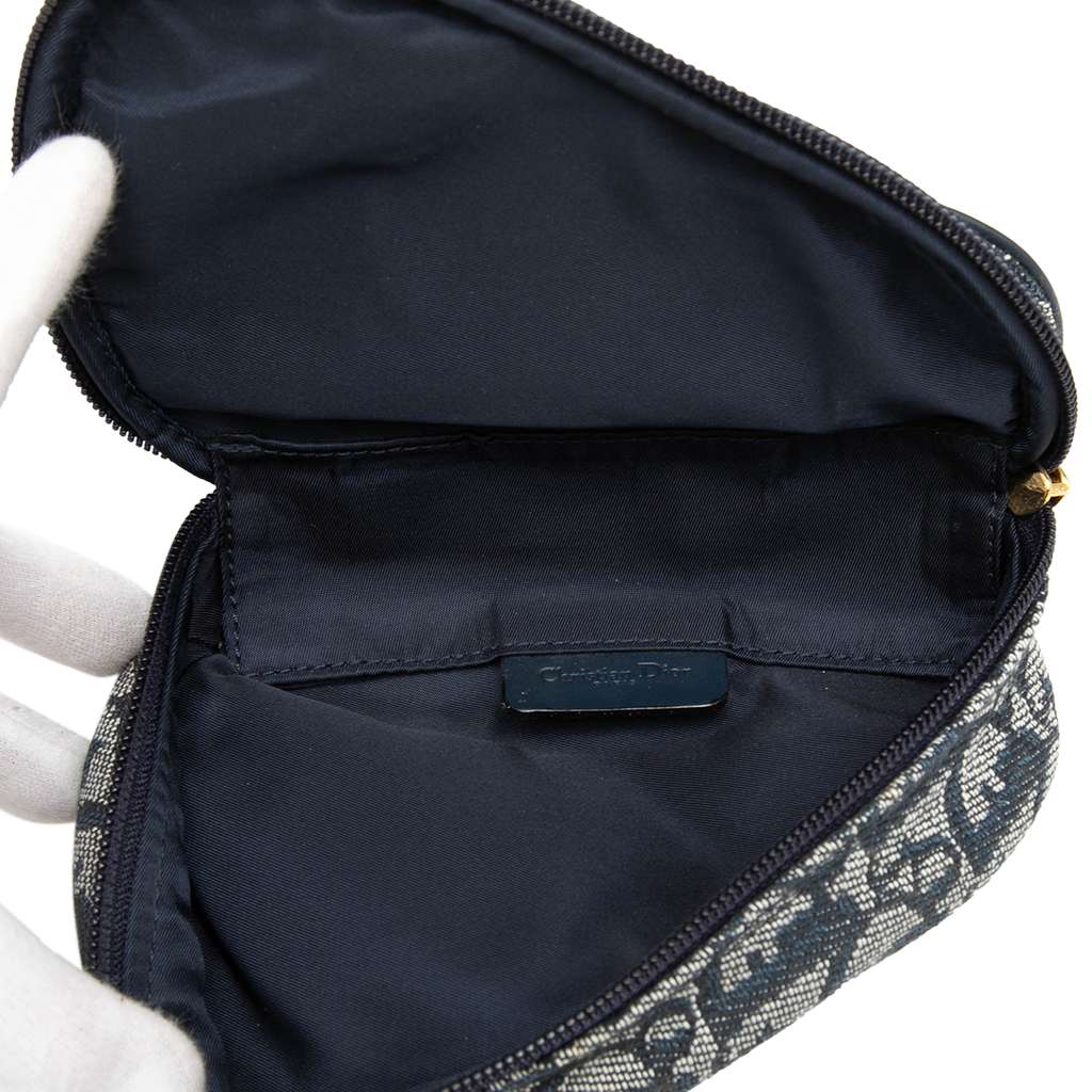 Dior Diorissimo Canvas Saddle Pouch Blue Canvas Good condition - Model View