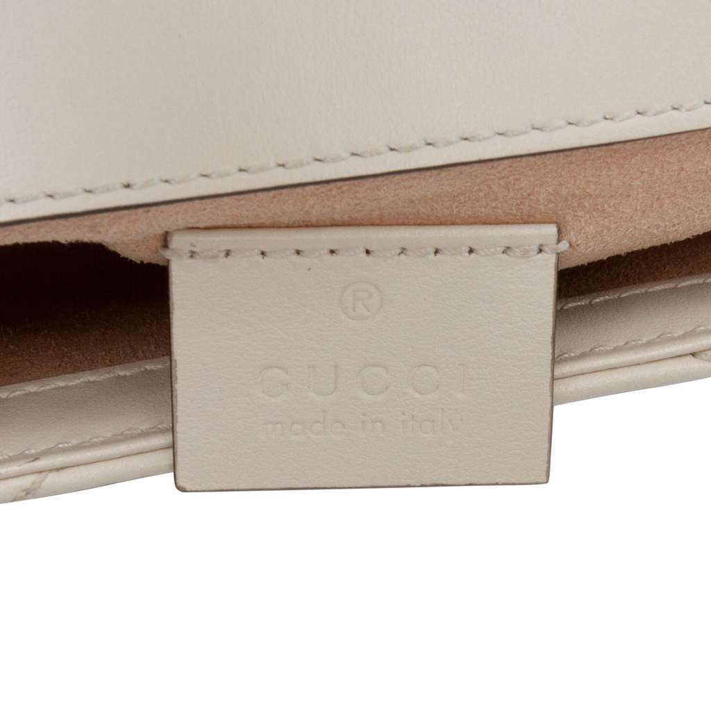 Gucci Mini GG Marmont Matelasse Leather Flap Crossbody White Leather Good condition - Box View